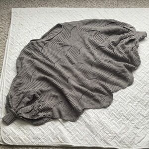 Gray Open-Knit cape Sweater